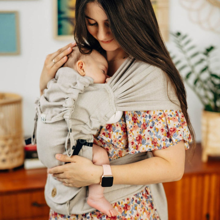 LennyLamb-LennyHybrid Half Buckle Baby Carrier - Peanut Butter (100% Cotton) - Cloth and Carry