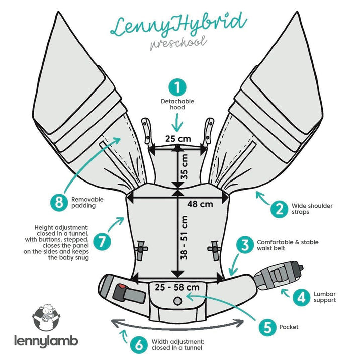 LennyLamb-LennyHybrid Half Buckle Toddler / Preschool Carrier - Almond (100% Cotton) - Cloth and Carry