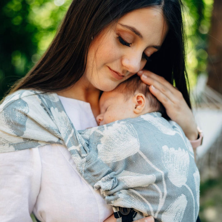 LennyLamb-LennyHybrid Half Buckle Baby Carrier - Viridiflora Ash (100% Linen) - Cloth and Carry