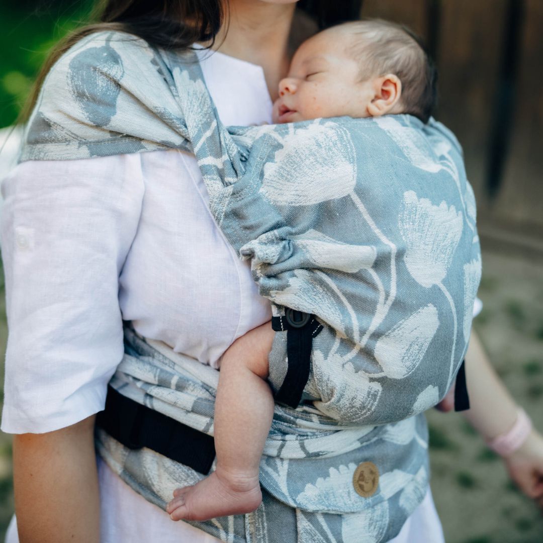 LennyLamb-LennyHybrid Half Buckle Baby Carrier - Viridiflora Ash (100% Linen) - Cloth and Carry