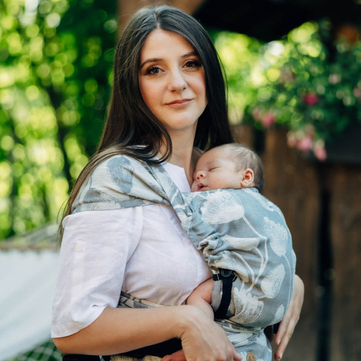 LennyLamb-LennyHybrid Half Buckle Baby Carrier - Viridiflora Ash (100% Linen) - Cloth and Carry