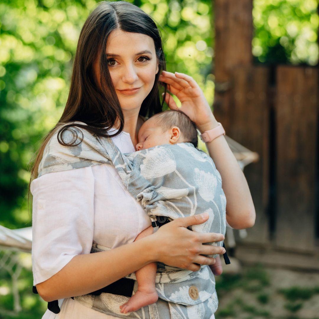 LennyLamb-LennyHybrid Half Buckle Baby Carrier - Viridiflora Ash (100% Linen) - Cloth and Carry