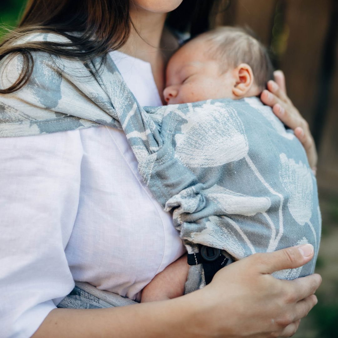 LennyLamb-LennyHybrid Half Buckle Baby Carrier - Viridiflora Ash (100% Linen) - Cloth and Carry