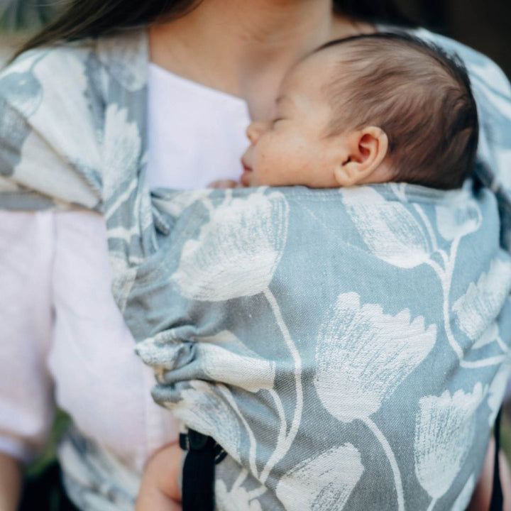 LennyLamb-LennyHybrid Half Buckle Baby Carrier - Viridiflora Ash (100% Linen) - Cloth and Carry