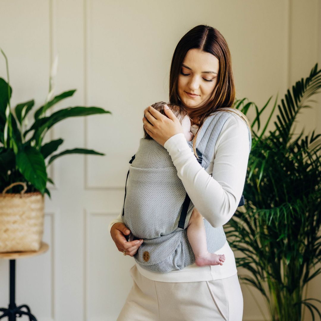 LennyLamb-LennyLight Baby Carrier - Little Herringbone Grey (100% Cotton) - Cloth and Carry