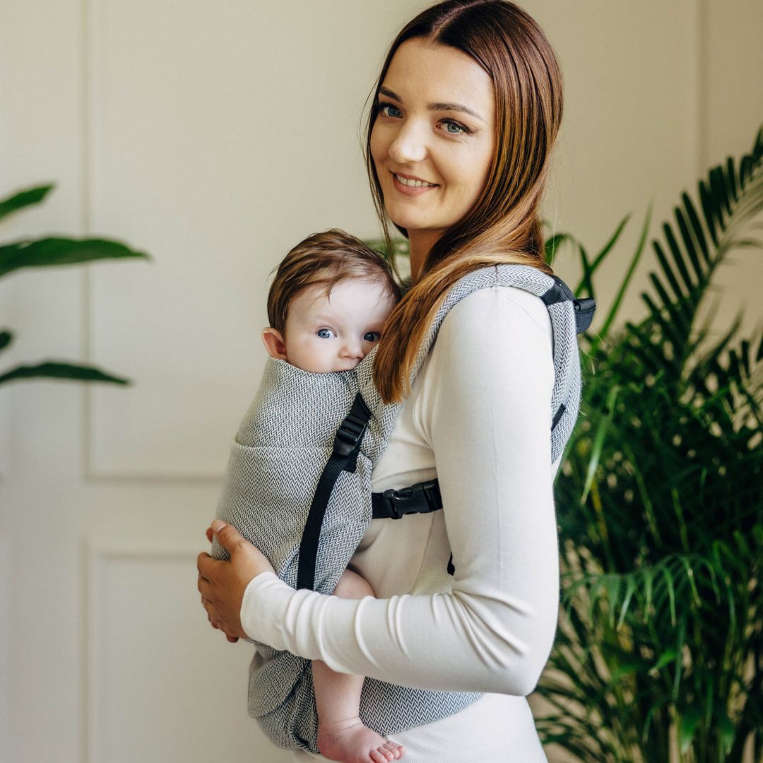 LennyLamb-LennyLight Baby Carrier - Little Herringbone Grey (100% Cotton) - Cloth and Carry