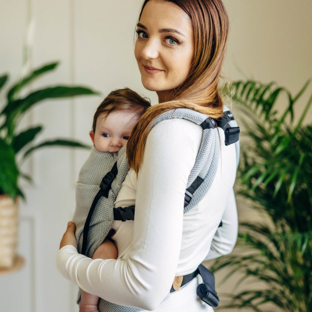 LennyLamb-LennyLight Baby Carrier - Little Herringbone Grey (100% Cotton) - Cloth and Carry