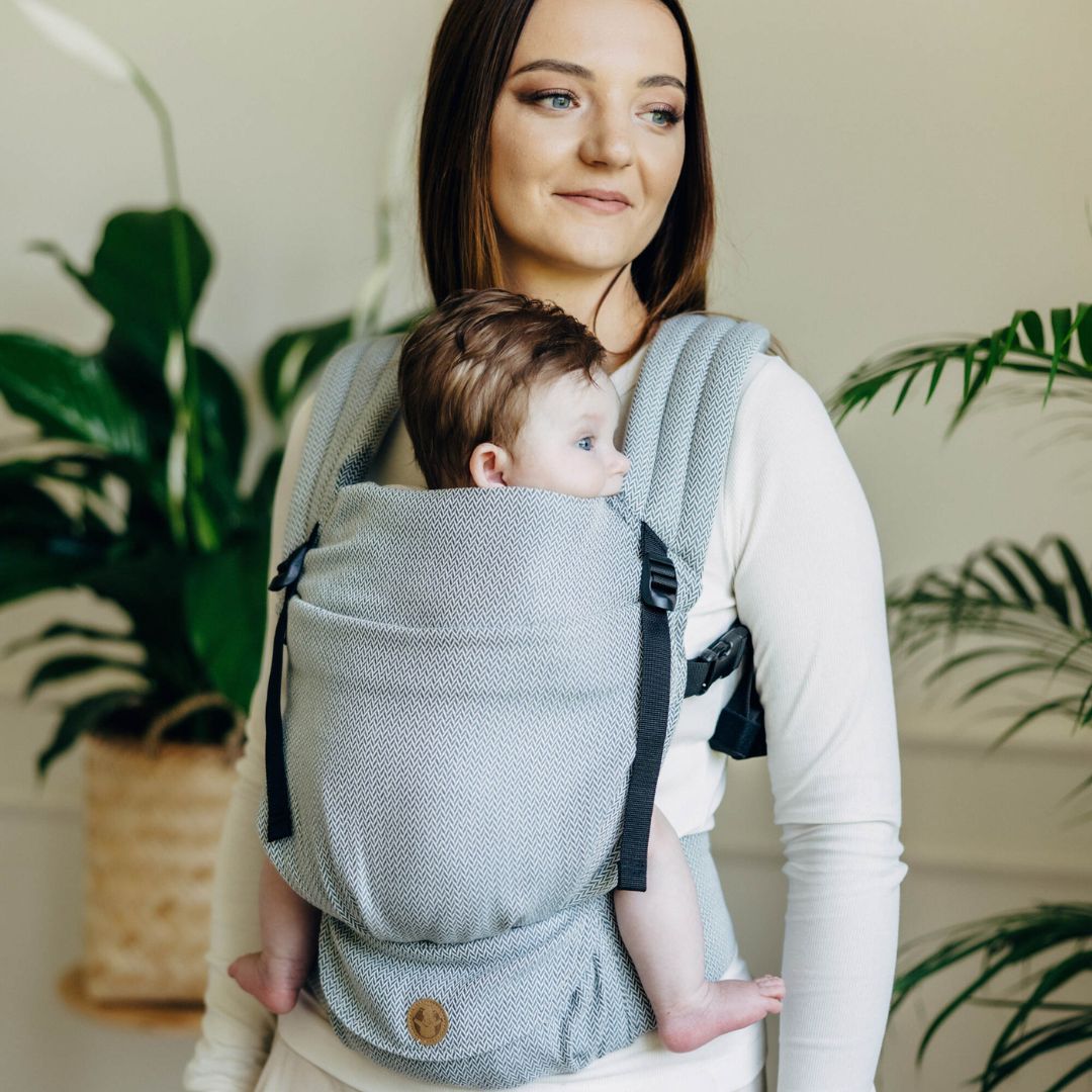 LennyLamb-LennyLight Baby Carrier - Little Herringbone Grey (100% Cotton) - Cloth and Carry