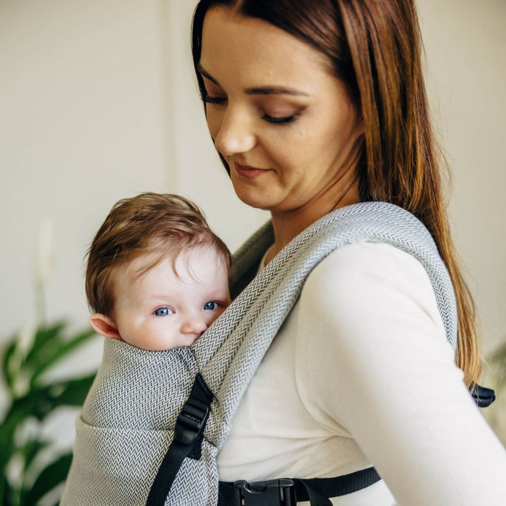 LennyLamb-LennyLight Baby Carrier - Little Herringbone Grey (100% Cotton) - Cloth and Carry