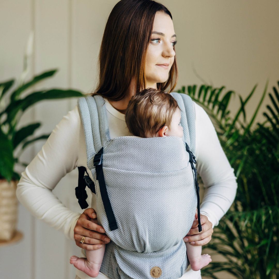 LennyLamb-LennyLight Baby Carrier - Little Herringbone Grey (100% Cotton) - Cloth and Carry