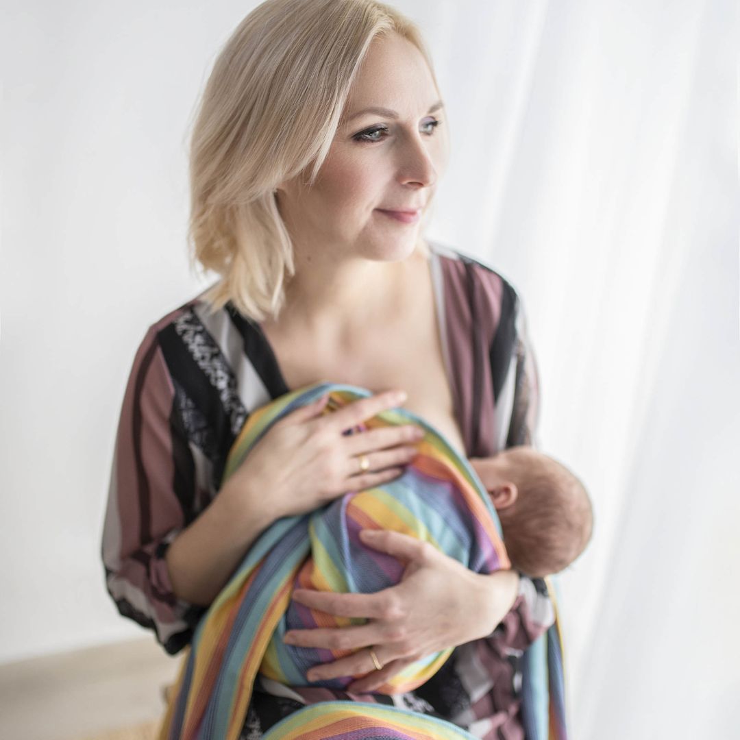 LennyLamb Low Birth Weight Woven Baby Wrap Luna Cloth and Carry
