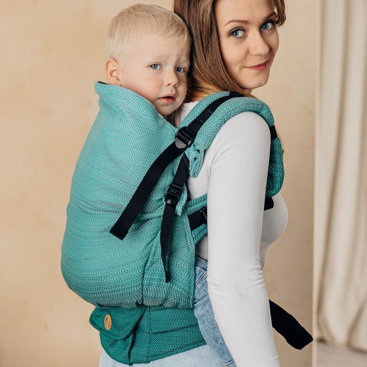 LennyLamb-LennyPreschool Carrier - Herringbone Ombre Green (100% Cotton) - Cloth and Carry