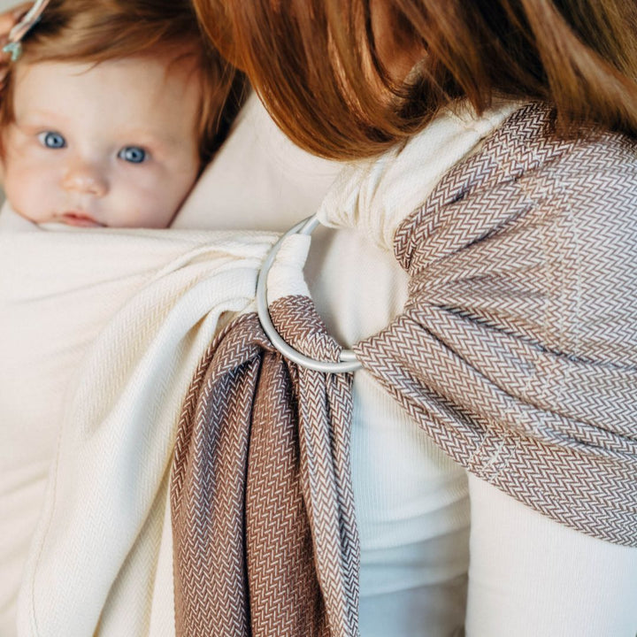 LennyLamb-LennyLamb Ring Sling - Little Herringbone Baby Cupcake (100% Cotton) - Cloth and Carry