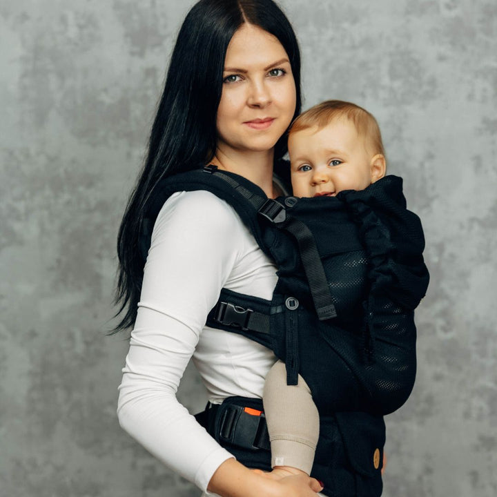 LennyLamb-LennyUpgrade Mesh "My First" Baby Carrier - Little Herringbone Ebony Black - Cloth and Carry