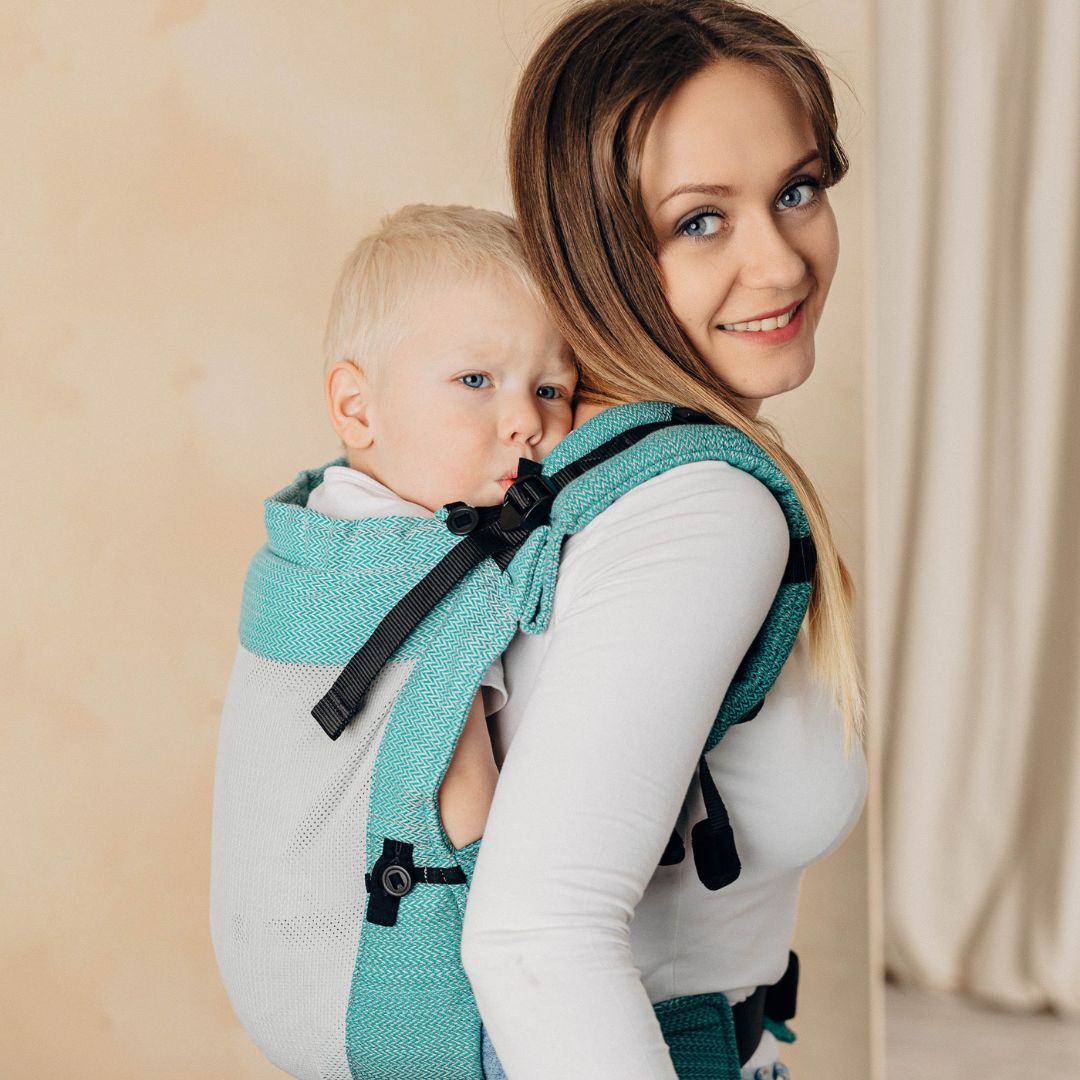 LennyLamb-LennyUpgrade Mesh Baby Carrier - Little Herringbone (Ombre Green) - Cloth and Carry