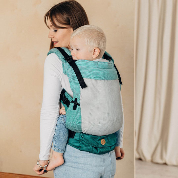 LennyLamb-LennyUpgrade Mesh Baby Carrier - Little Herringbone (Ombre Green) - Cloth and Carry