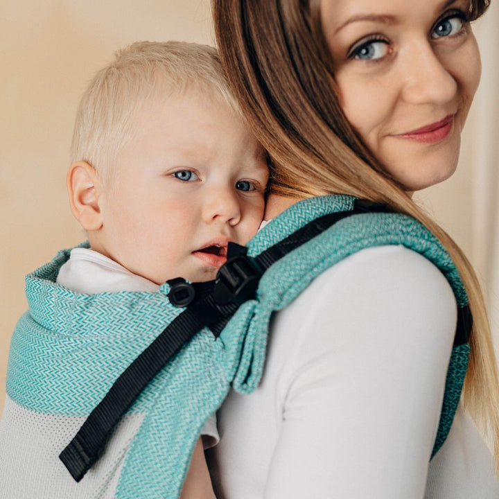 LennyLamb-LennyUpgrade Mesh Baby Carrier - Little Herringbone (Ombre Green) - Cloth and Carry