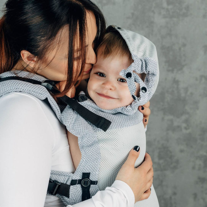 LennyLamb-LennyUpgrade Mesh "My First" Baby Carrier - Herringbone Grey - Cloth and Carry