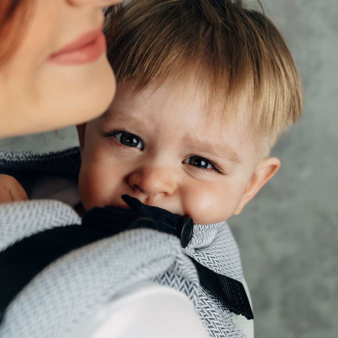 LennyLamb-LennyUpgrade Mesh "My First" Baby Carrier - Herringbone Grey - Cloth and Carry