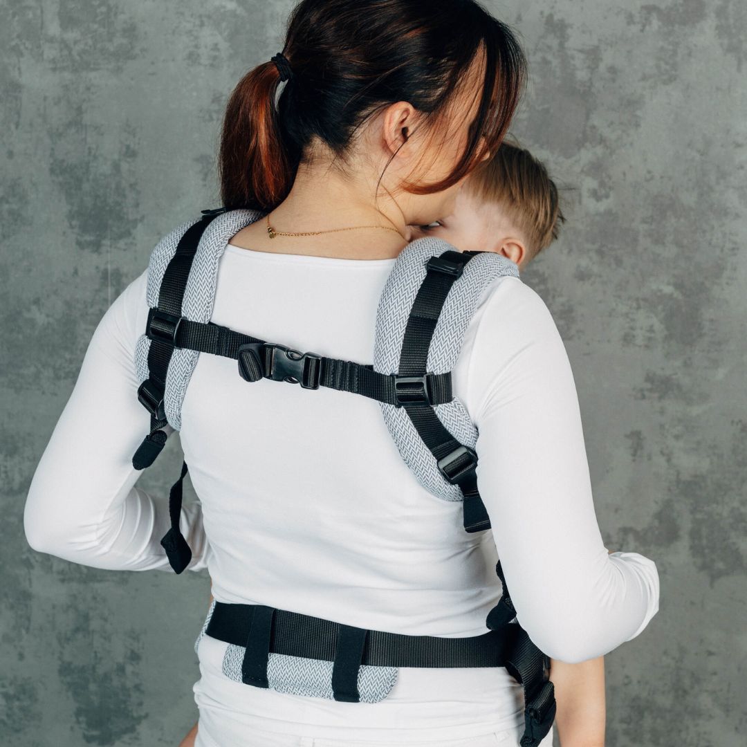 LennyLamb-LennyUpgrade Mesh "My First" Baby Carrier - Herringbone Grey - Cloth and Carry