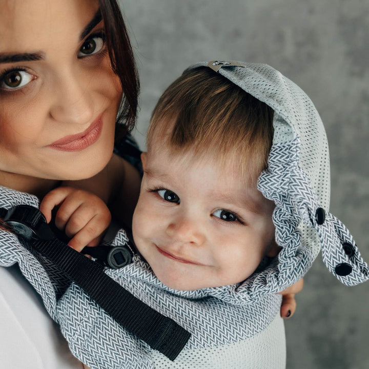 LennyLamb-LennyUpgrade Mesh "My First" Baby Carrier - Herringbone Grey - Cloth and Carry