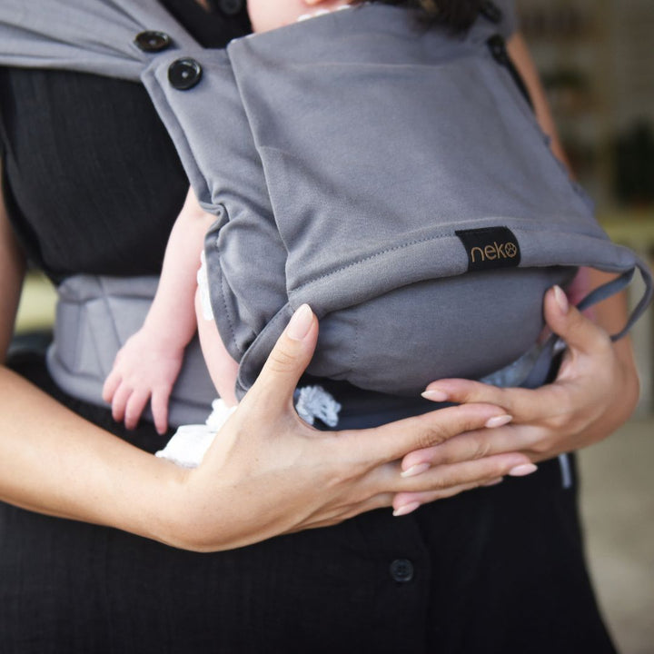 Neko Slings-Neko Tiny Hybrid Newborn / Preemie Baby Carrier - Grey - Cloth and Carry