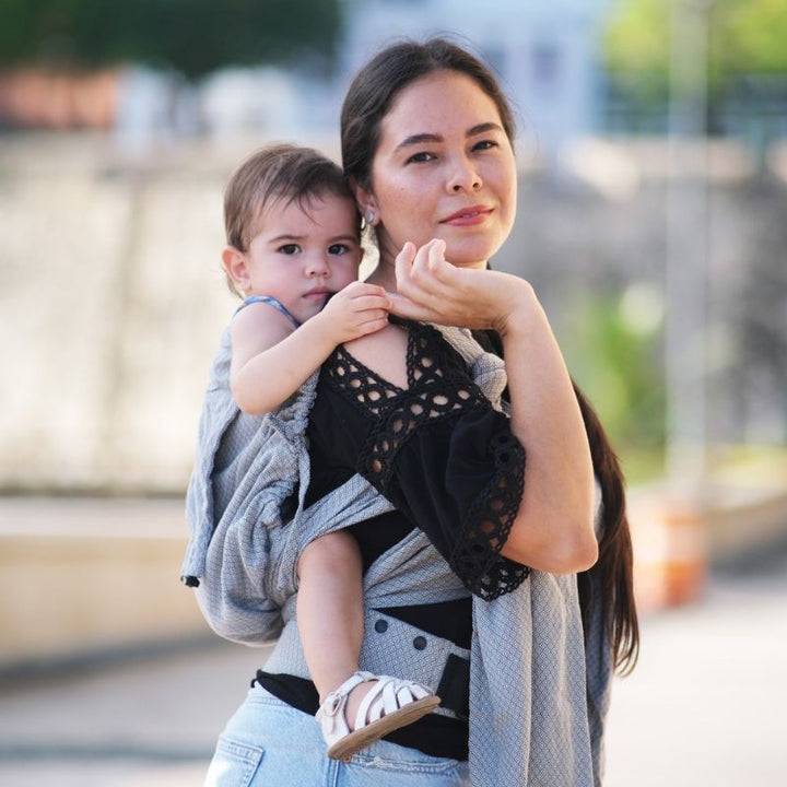 Neko Slings-Neko Slings Half Buckle Carrier - Grey Diamond - Toddler Size *PRE-ORDER* - Cloth and Carry