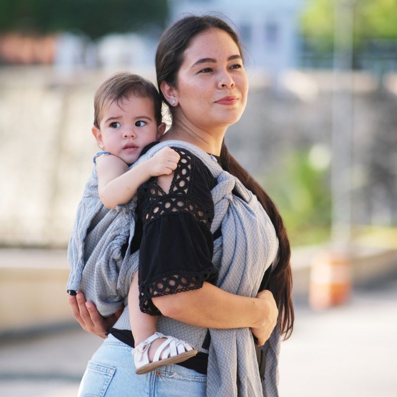 Neko Slings-Neko Slings Half Buckle Carrier - Grey Diamond - Toddler Size *PRE-ORDER* - Cloth and Carry