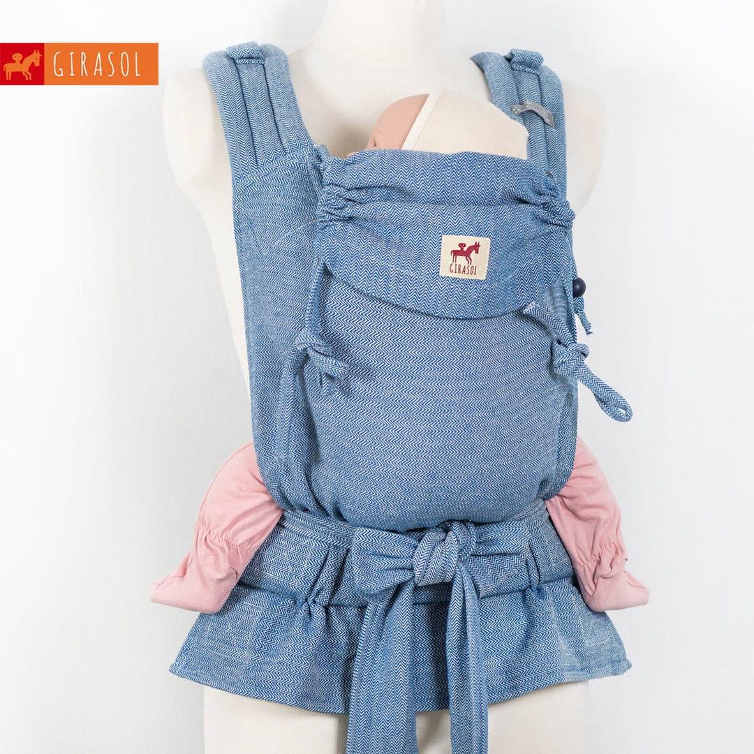 Girasol-MySol Blue Tweed - Half Buckle Carrier (Recycled Cotton) *PRE-ORDER* - Cloth and Carry