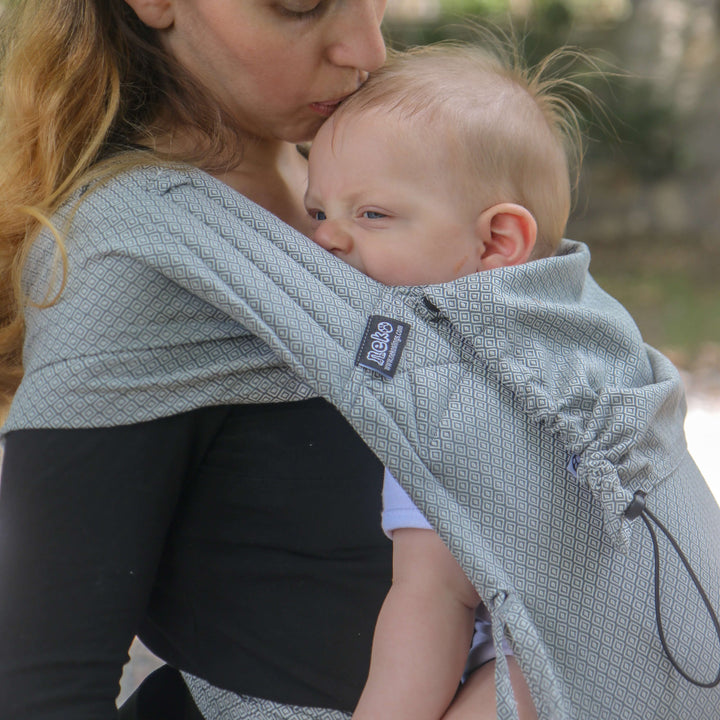 Neko Slings-Neko Baby Half Buckle Carrier - Grey Diamond - Cloth and Carry
