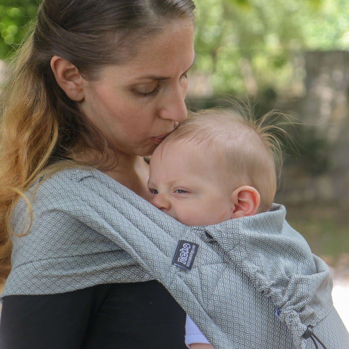 Neko Slings-Neko Baby Half Buckle Carrier - Grey Diamond - Cloth and Carry